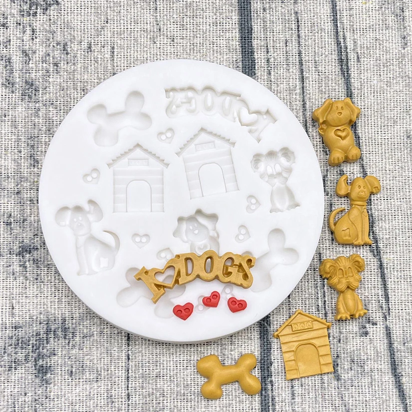 Bone Dog Silicone Cake Baking Mold Sugarcraft Chocolate Cupcake Resin Tools Fondant Decorating Tools
