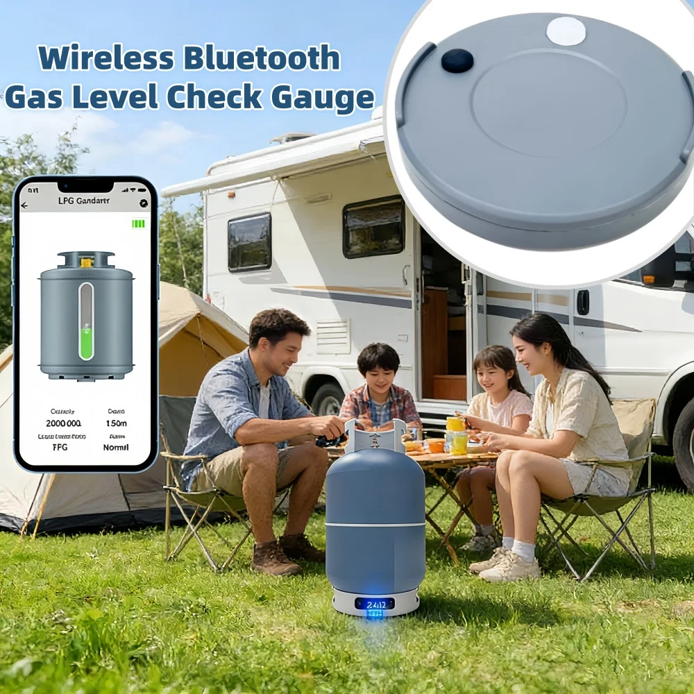 RV Gas Level Check Gauge With Alarm Barbecue Ultrasonic Level Sensor Tool Bluetooth Mobile App Monitoring For Caravan Motorhome