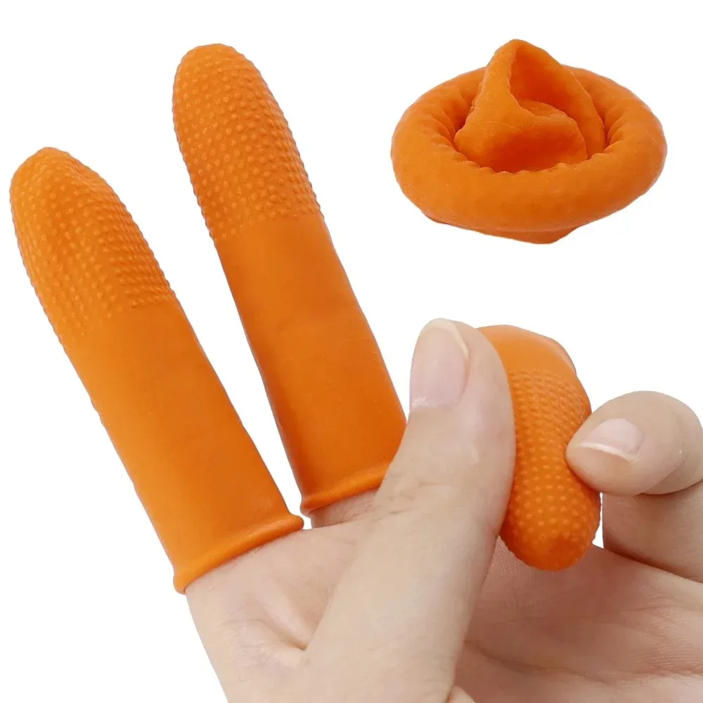 100/1Pcs Sturdy Non Slip Fingertips Natural Rubber Disposable Anti-static with Point Fingertips Protector Gloves Condoms S/M/L