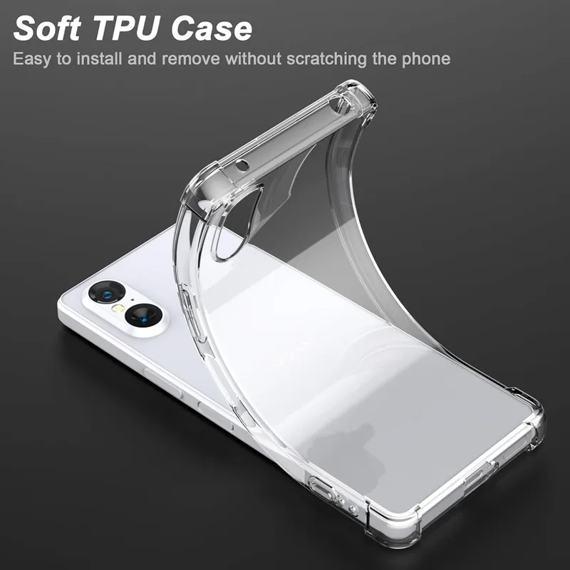 TPU transparente Telefon hülle für Sony Xperia 1 Vi V 5 IV 10 III II Schutzhülle stoß feste Fundas Capa Coque