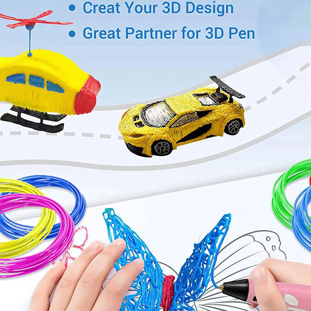 Stylo 3D en plastique sans odeur, 30 couleurs, diamètre de 1.75mm, Filament pour impression 3D, cadeau créatif d'anniversaire et de noël pour enfants