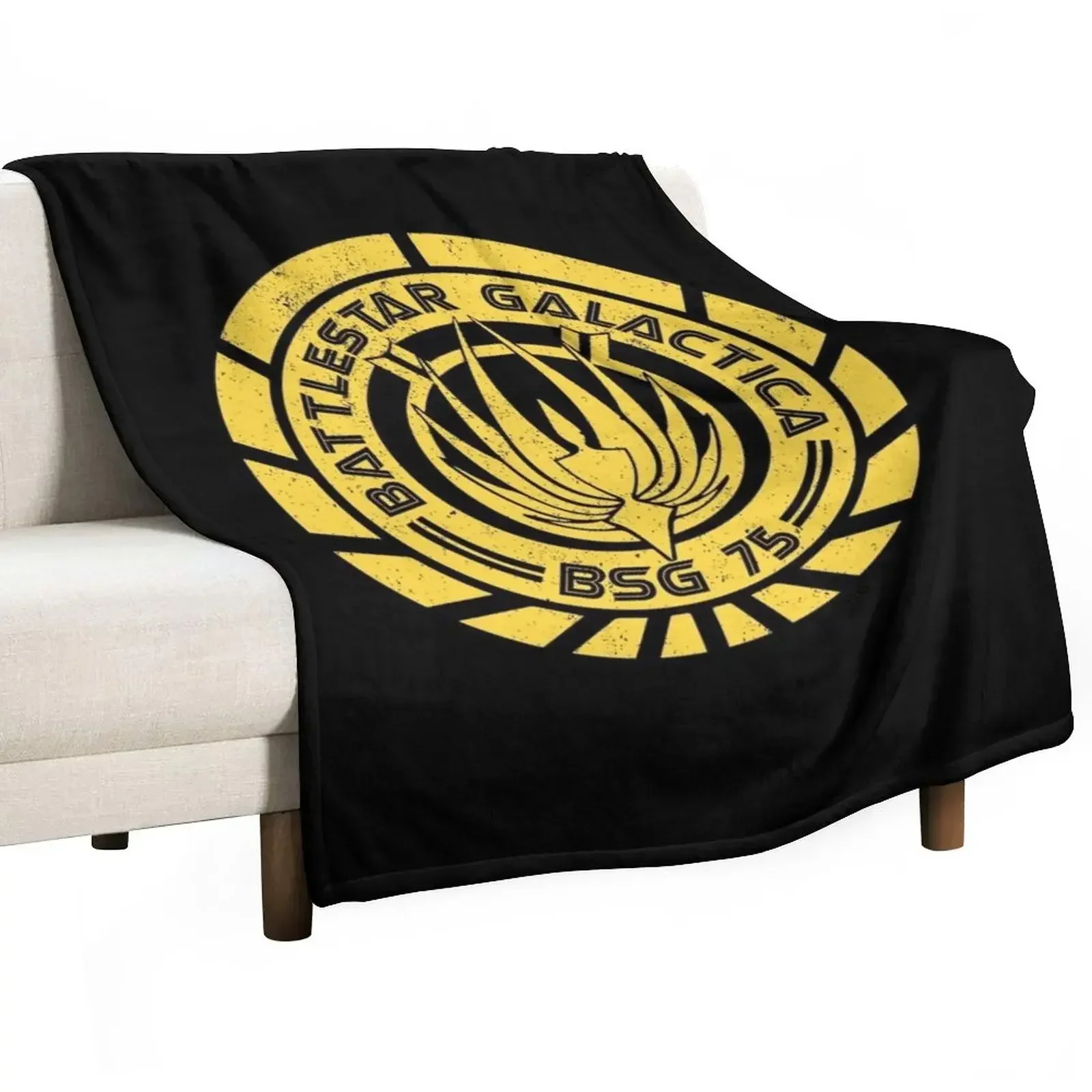 

Galactica BSG 75 - Inspired by Battlestar Galactica Throw Blanket Camping Luxury Designer wednesday Blankets