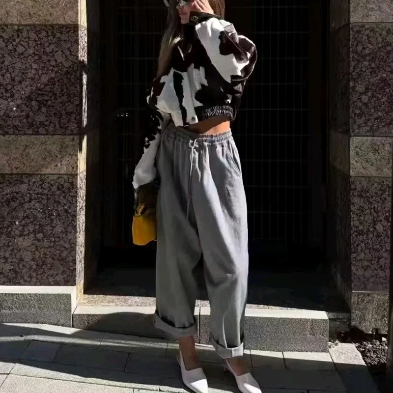 Damska kurtka w stylu retro, długi płaszcz z kołnierzem, nadruk, skóra PU, sztuczna skóra, odzież wierzchnia, nowość na zimę