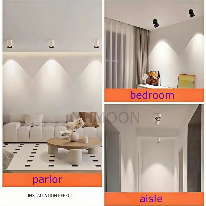 طوي للتدوير سطح شنت عكس الضوء AC110-220V الأضواء COB المضادة للوهج 7W10W15W24W30W السقف النازل لمبة مصباح lndoor