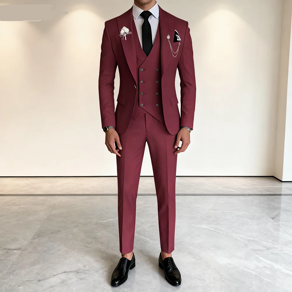 

Men's Slim Fit Blazer, Ternos Chiffon, Jaqueta de 3 Pcs/Set, Slim Fit Jacket, High Qualityblazer slim fit, alta qualid