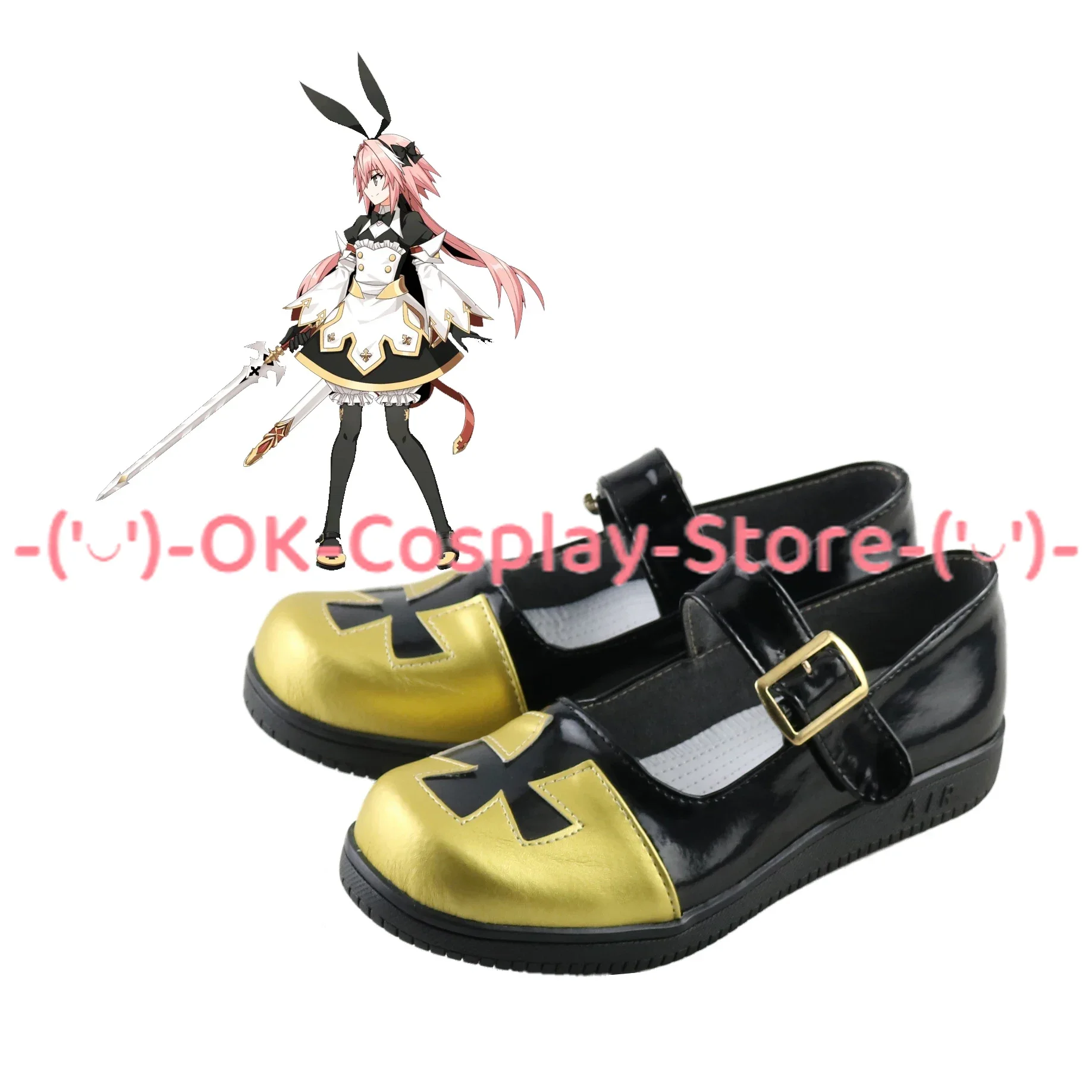 FGO Astolfo Cosplay Shoes PU Leather Sandals Halloween Carnival Boots Cosplay Prop Custom Made