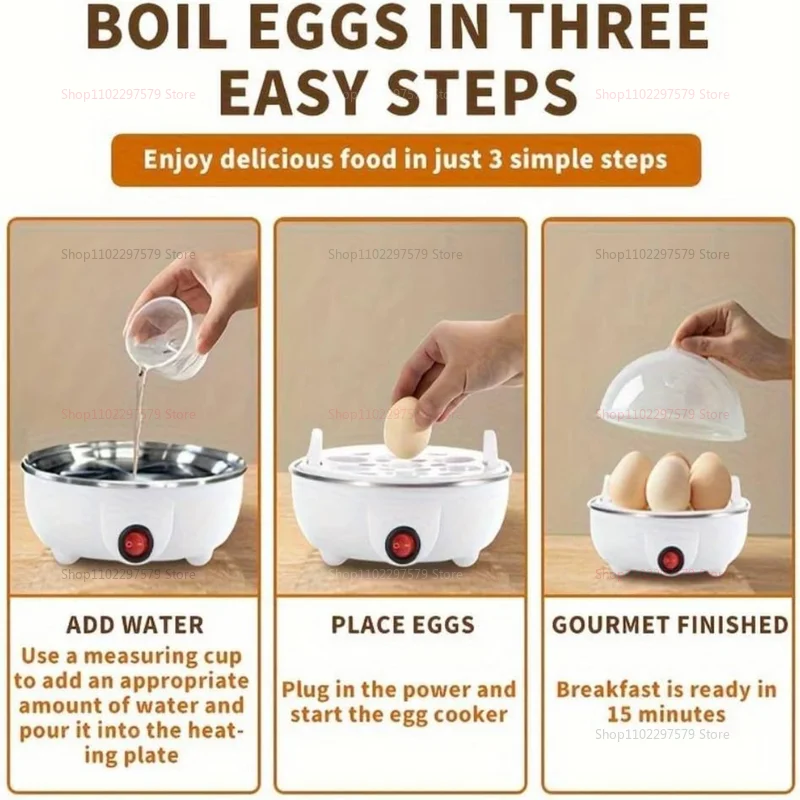 Smart Egg Cooker, White Egg Cooker Electric Eggs Boiler Multifunctional Mini Eggs Cooker Steamer Poacher for Kitchen Use