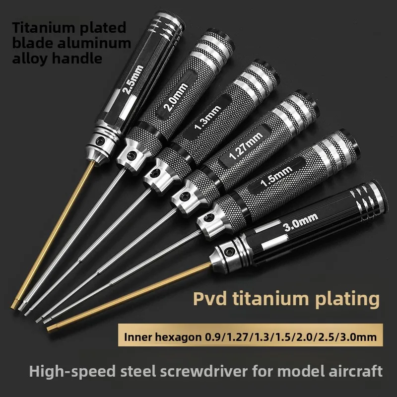 HSS/TiCN Hex Screwdriver Set Metric Ultra Hard for RC Drone Model Repair Hobby DIY Precision Hand Tool Kit