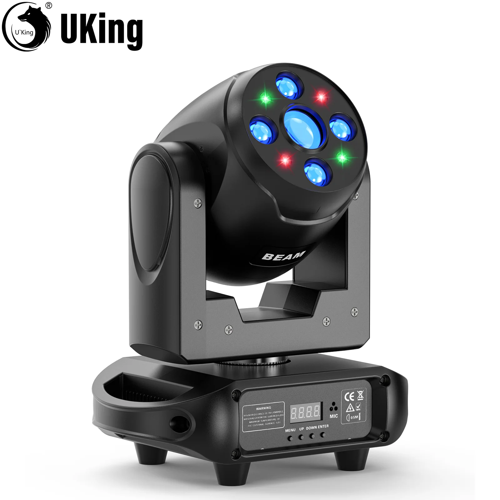 

U'King 120W Beam Moving Head Light With 8 GOBO 8 Colors 3-facet Prism Stage Light DMX512 DJ Lights For Wedding Church Party KTV