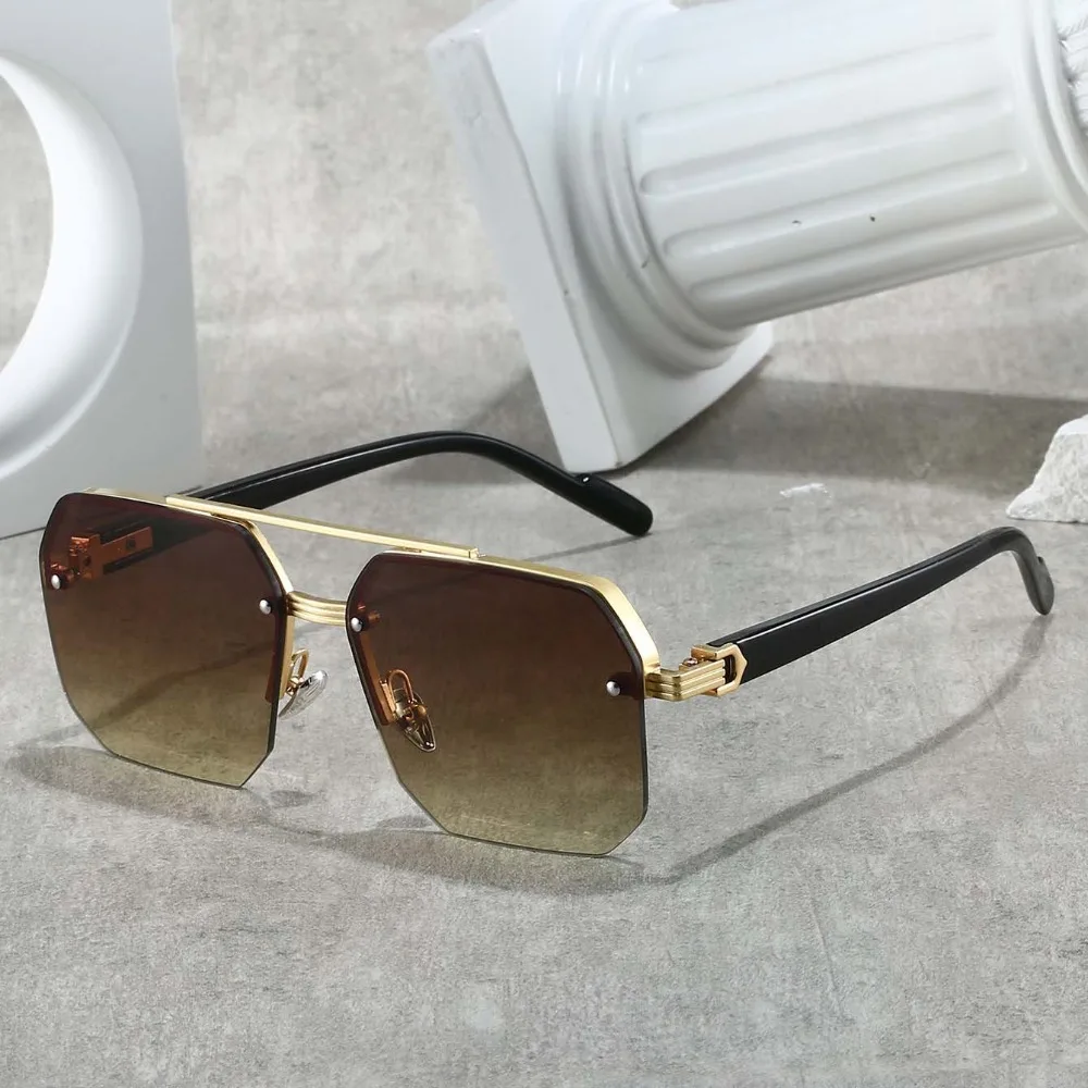 جديد UV400 الرجال سبيكة Sunies التدرج اللون PC النساء HD النظارات الشمسية الزخرفية مقاوم للماء المضادة للأشعة فوق البنفسجية نظارات عيد الأب