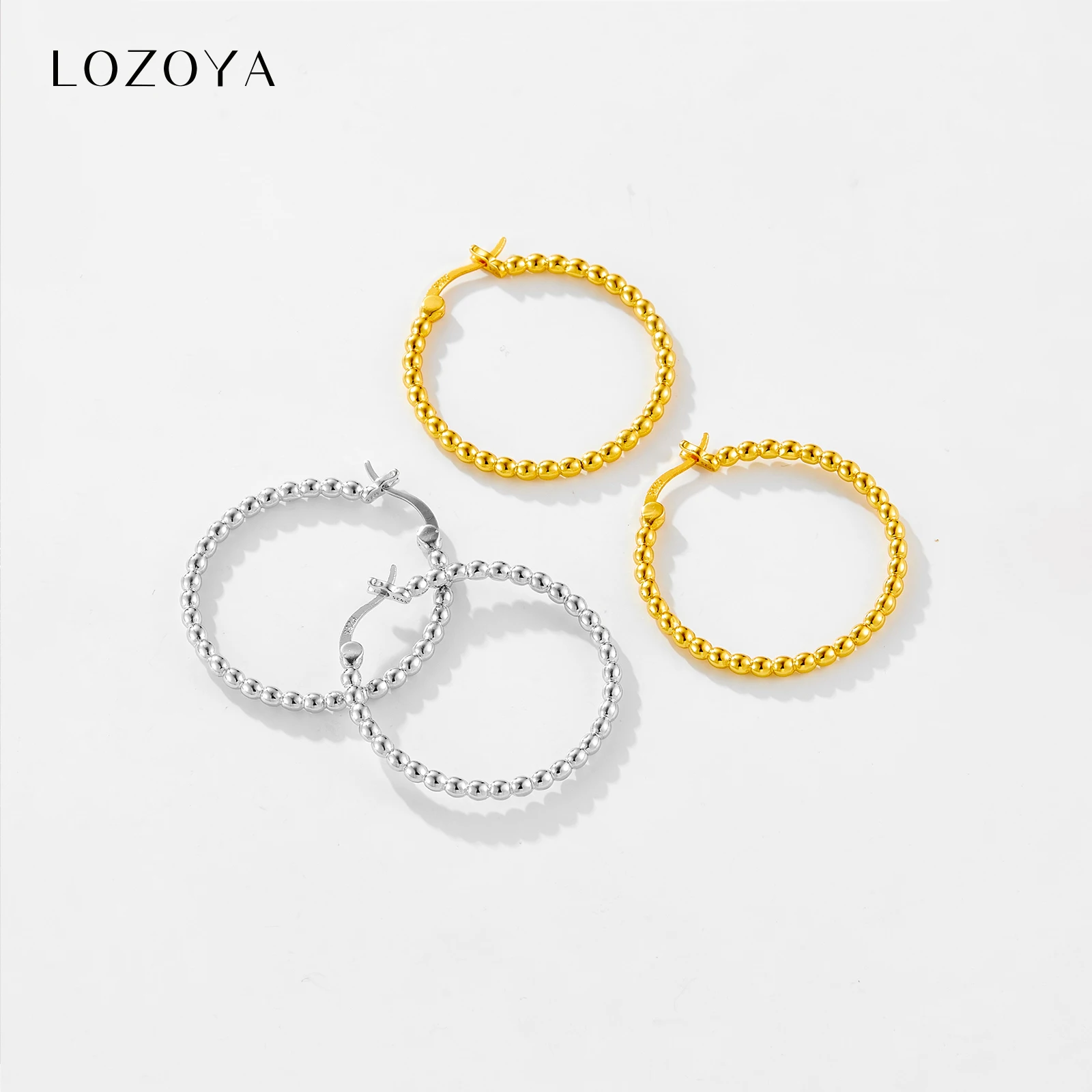 

Серьги-кольца LOZOYA из стерлингового серебра 925 пробы с бусинами 25 мм, в стиле рок-панк, модные ювелирные украшения, подарок для женщин