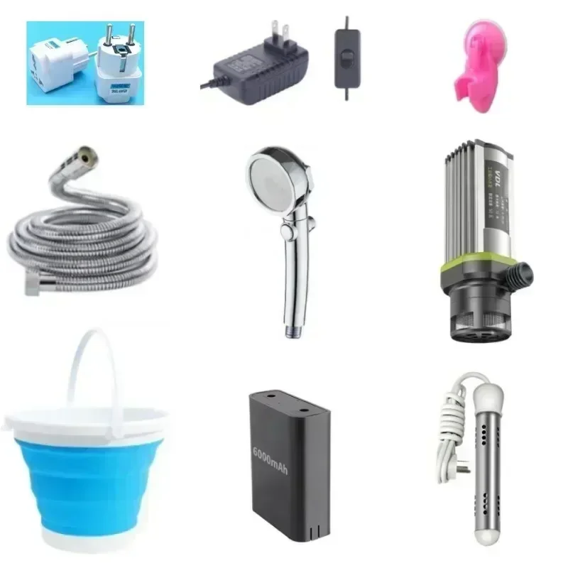 36V/220V Portable Electric Shower Head for Outdoors and Home with Auto Heating and Self-priming Feature