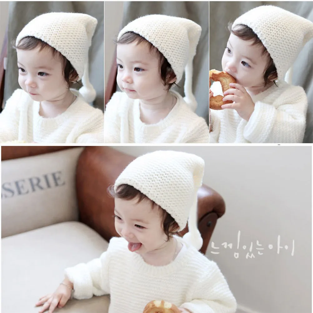 

2 шт. вязаные детские рождественские шапки из премиальной пряжи, теплые, эластичные, в стиле Санта-Клауса, для детей, осенне-зимние, уютные, приятные для кожи, плотной вязки