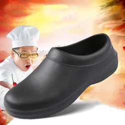 plus size mens casual non-slip chef shoes slip-on lazy shoe kitchen hotel worker loafers summer cook work slippers mans footwear