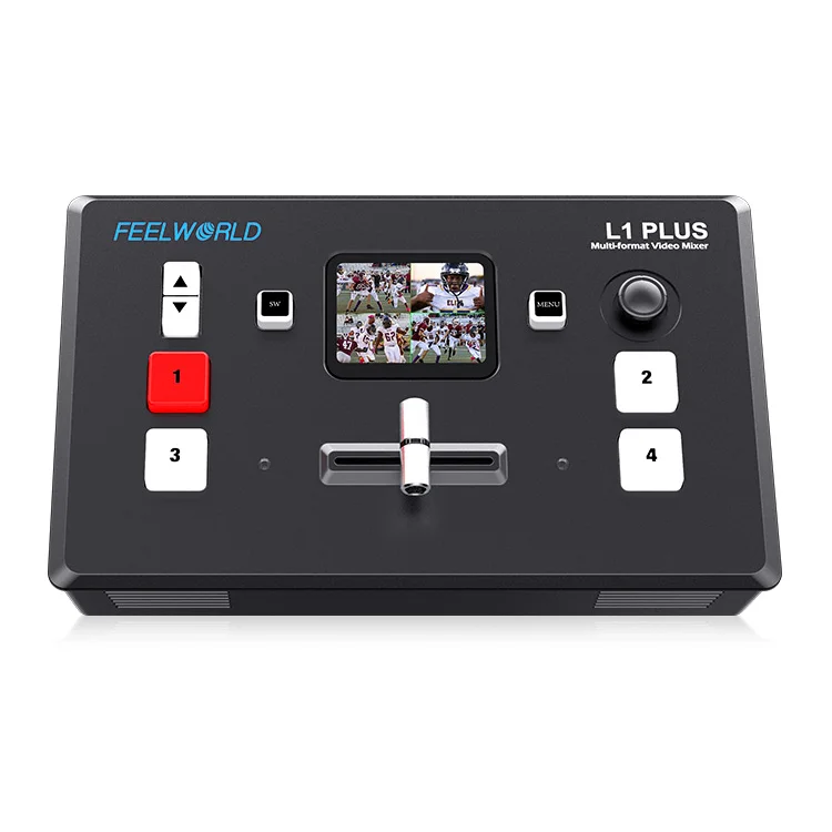 Feelworld Video Mixer L1 PLUS Touch Screen PTZ Control USB3.0 Fast Streaming Multi-camera Switcher