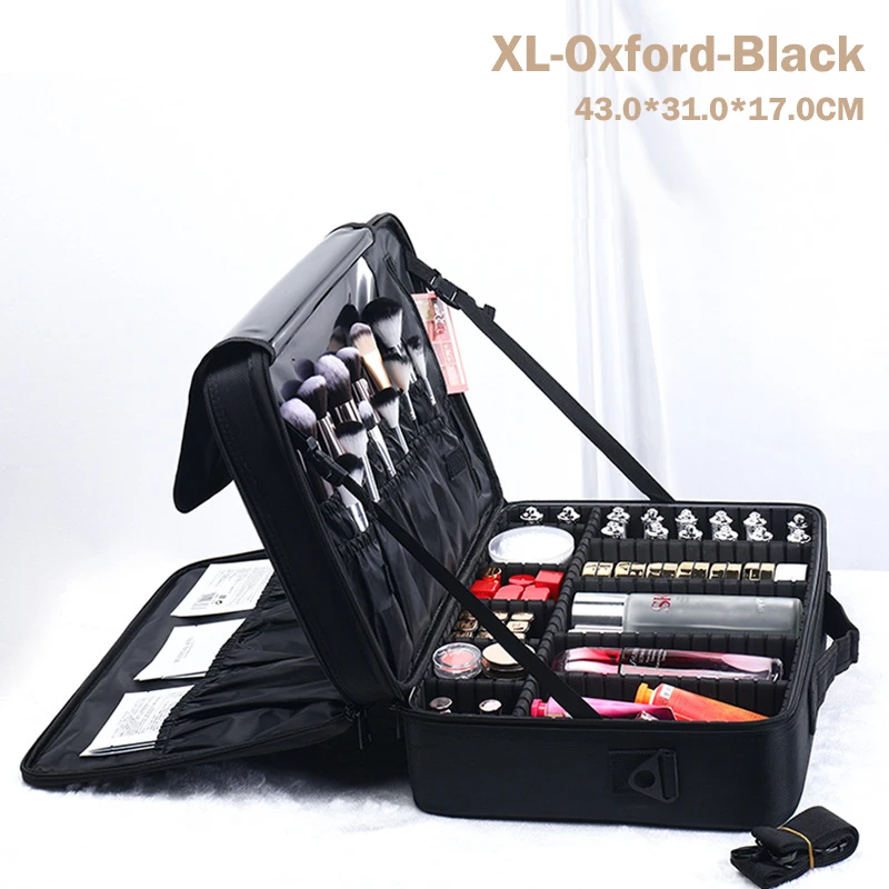

Extra Large Makeup Case Travel Makeup Train Case Professional Makeup Artist Bag Portable Nail Organizer Box Art Supply Case