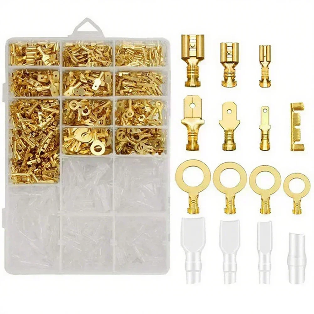 1000 Pieces Male Female Cable Connector 2.8/4.8/6.3mm Electrical Crimp Terminals  For Test Measurement Tool Accessory