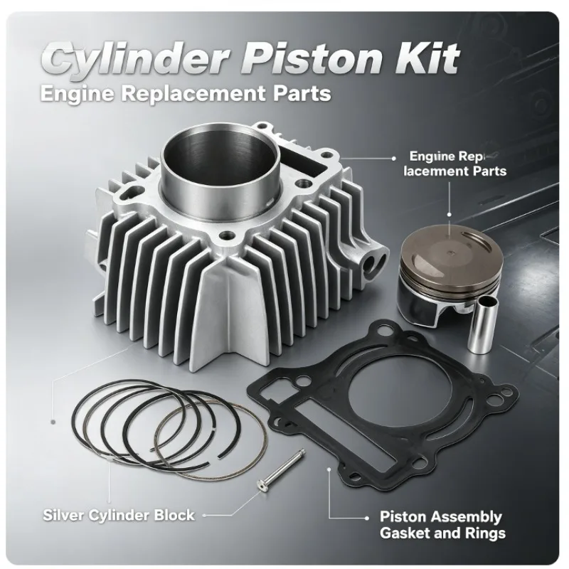 W190‑212 Engine Cylinder Kit 2‑4 Valve Assembly with Piston‑Rings Cylinder‑Head for Pit‑Bike Motor Repair Mechanical Hardware