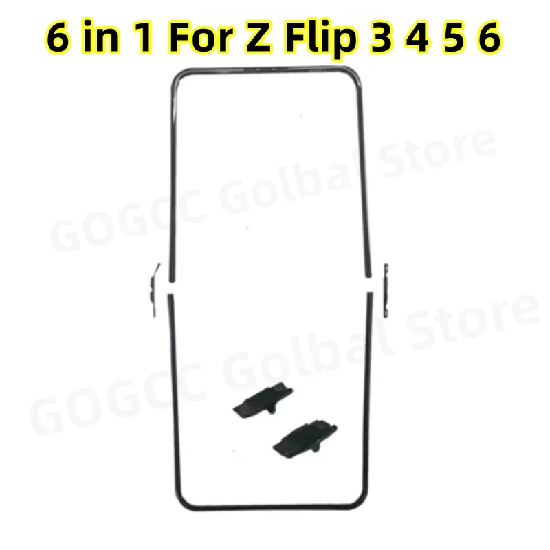 6Pcs Full Set For Samsung Galaxy Z Flip 3 4 5 6 Middle Frame Screen Plate Bezel LCD Display Bracket Plastic Hoder Replacement