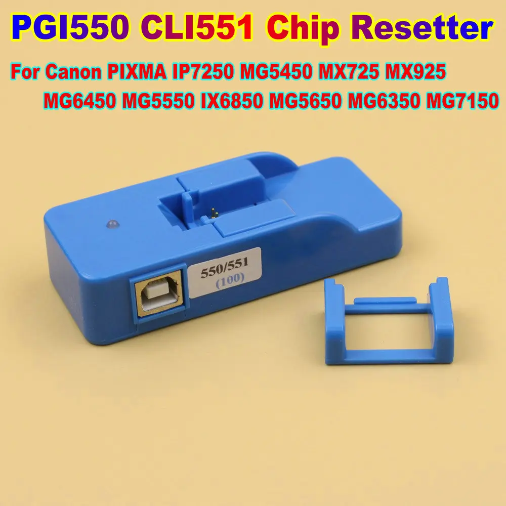 

PGI550 CLI551 Cartridge Chip Resetter Reset for Canon PIXMA IP7250 MG5450 MX725 MX925 MG6450 MG5550 IX6850 MG5650 MG6350 MG7150