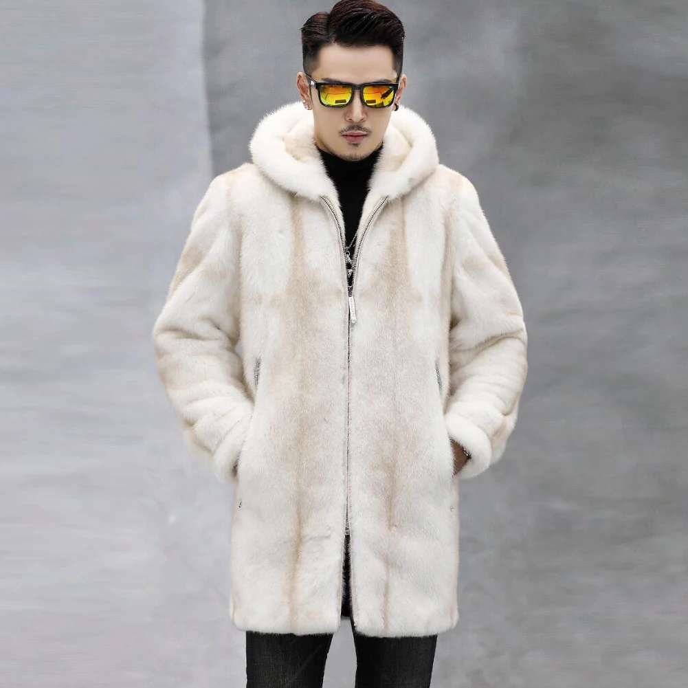 Denny&Dora Men's Mink Fur Coat
