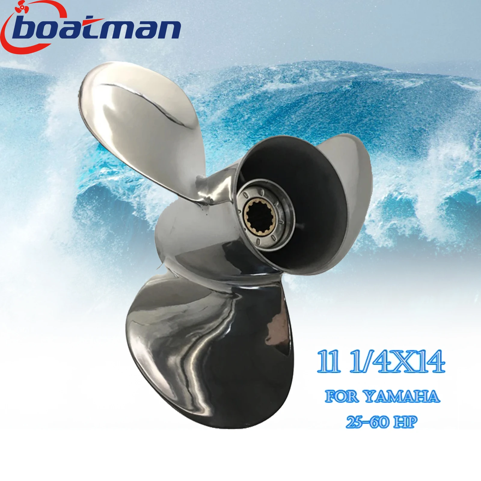 Outboard Propeller 11 1/4x14 For Yamaha Engine T25HP 40HP 50HP 55HP 60HP Stainless steel 13 splines Boat Parts 697-45970-00-98