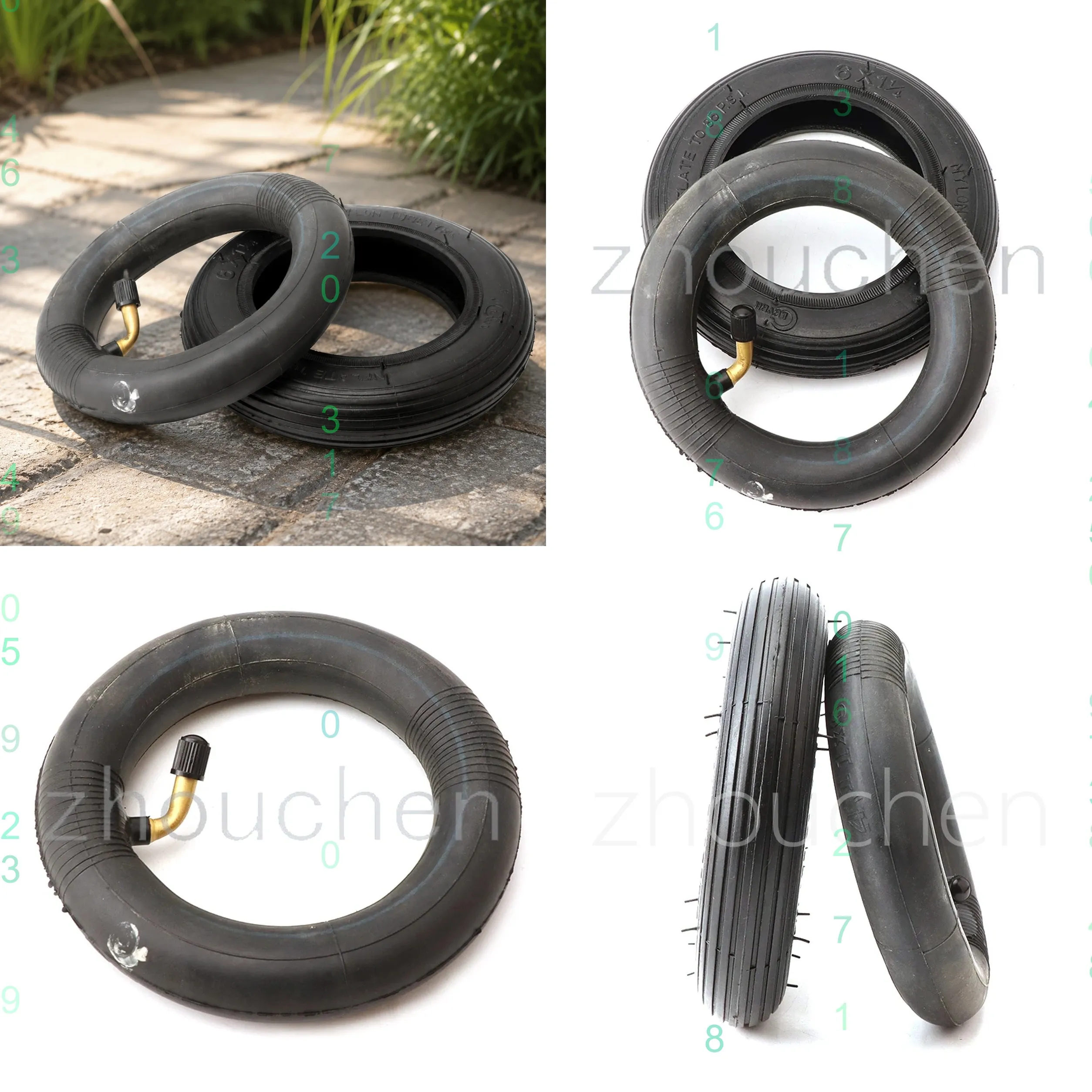 6X1 1/4 Tire with Inner Tube Fits Gas Electric Scooters E-Bike 6 Inch A-Folding Bike 6 X 11/4 Tyre
