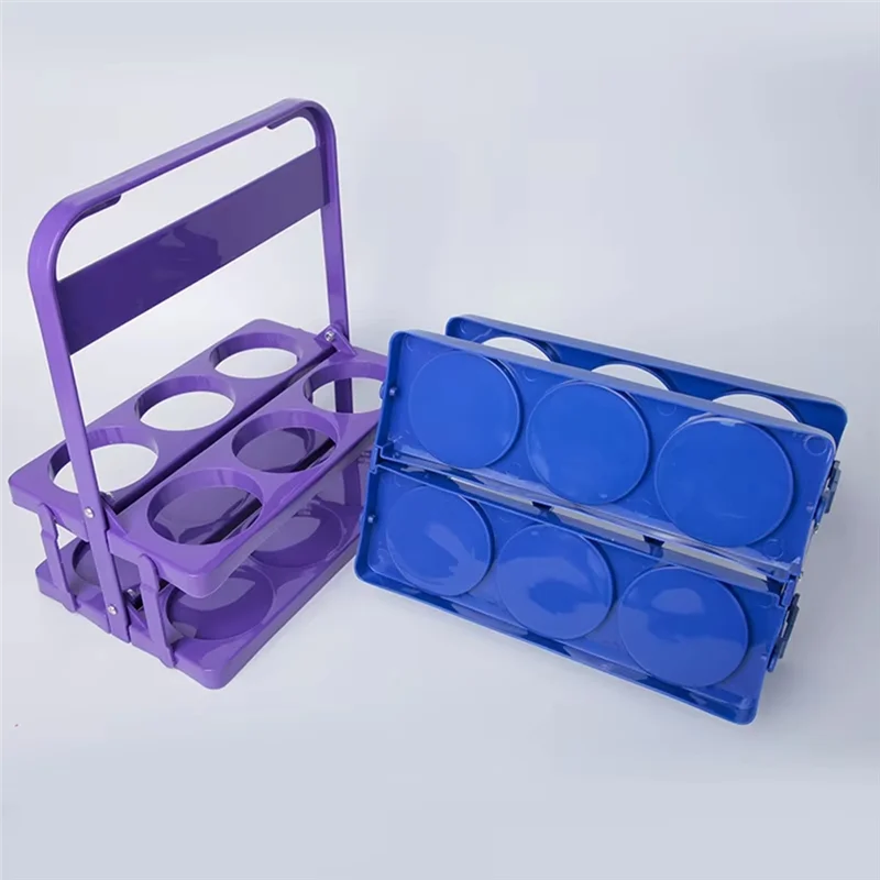 

A25I-Portable Beer Carrier-Collapsible 6 Pack Drink Holder, Reusable Plastic Wine & Beer Rack, Ideal For Picnics And Parties