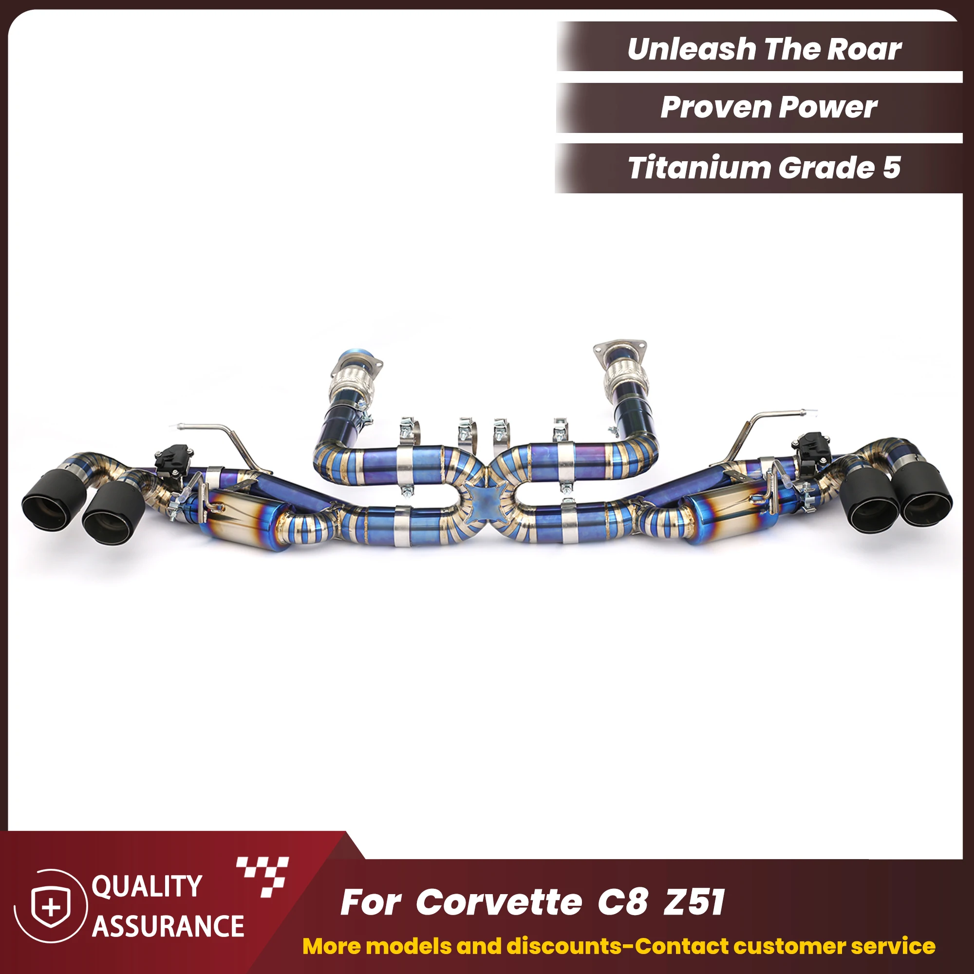 

ECCF Sporty Exhaust Sound Titanium Valved Catback Exhaust For Corvette C8 5.2L Performance Upgrade Easy Installation