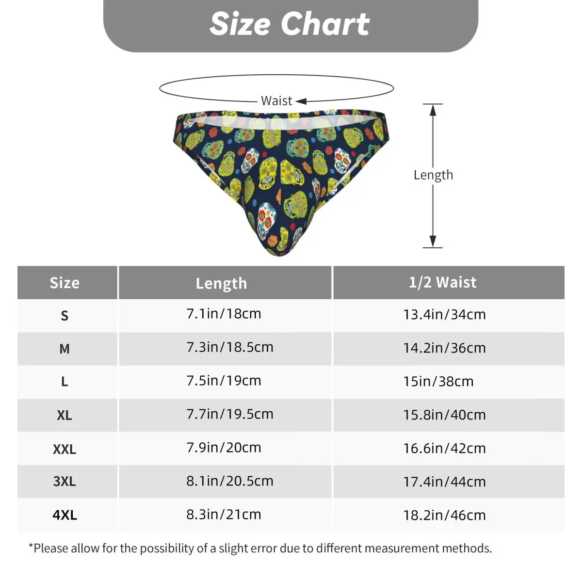 Men's Panties Man Briefs Day Of The Dead Sugar Skulls Sexy Underwear Male Bikini Underpants - view 6