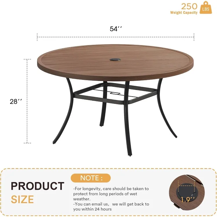 Metal Patio Dining Table for 8, 54