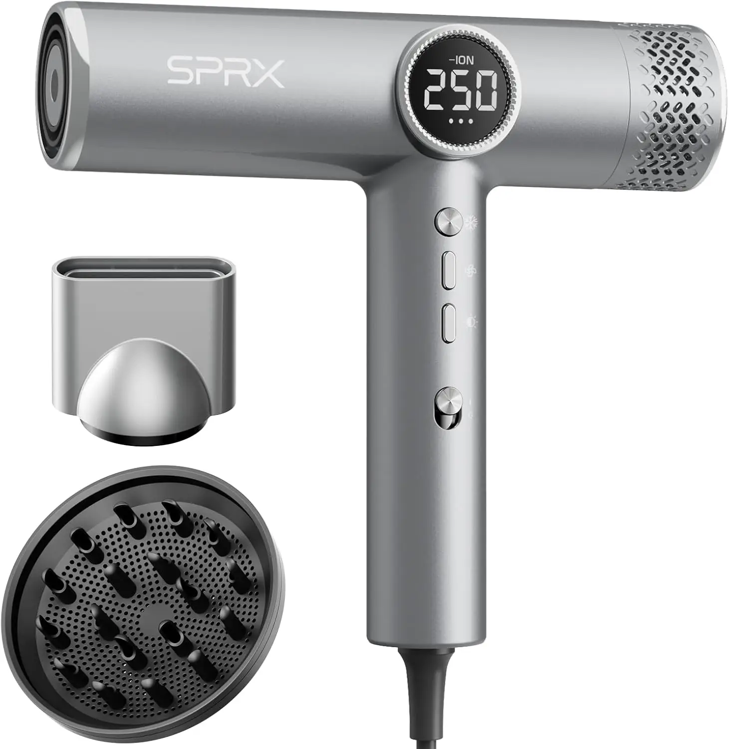 

Высокоскоростной ионный фен с диффузором, бесщеточный двигатель 160K RPM, быстрая сушка, 500 млн отрицательных ионов, легкий дизайн для путешествий