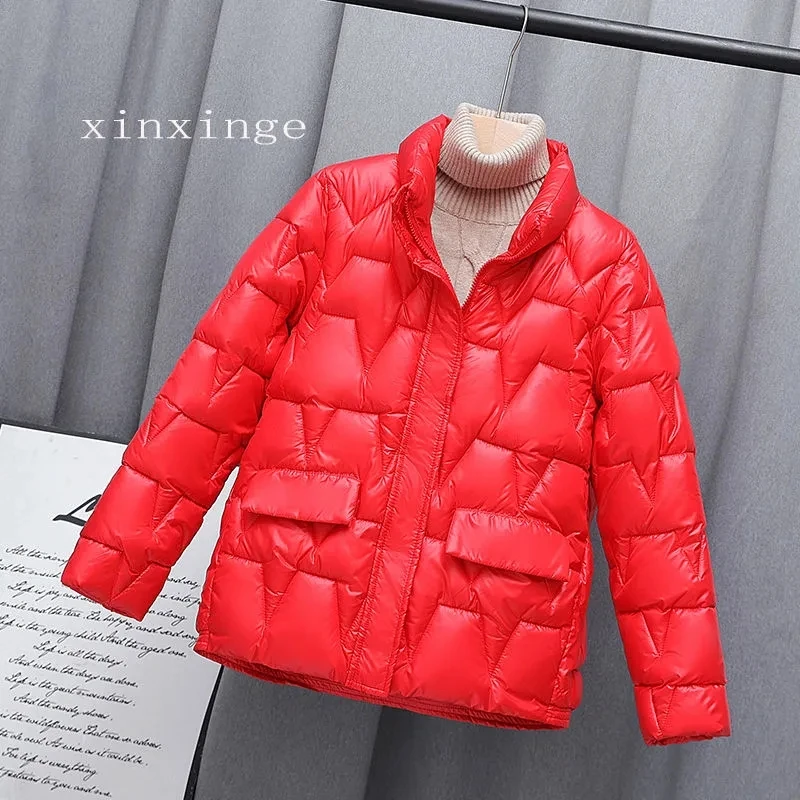 Down cotton Jacket Women Winter Stand Collar Parkas Solid Color  Outerwear Loose jacket Korean Puffer Fashion Warm Jacket Women