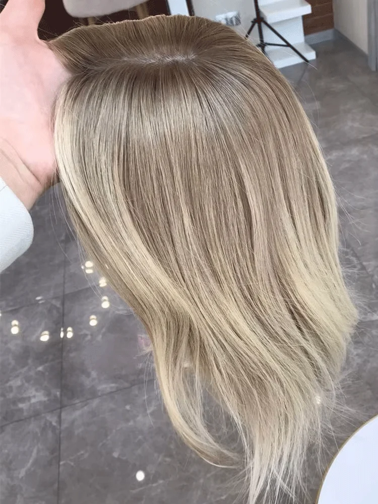 Natural Wig Synthetic Wig Dark Root HairLine Highlights Straight Hight Density Pre plucked Cosplay For Women Daily Party Use