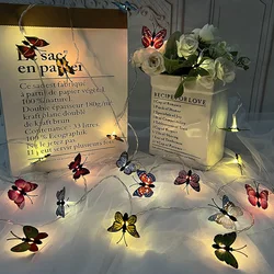Garden Solar Lamp Butterfly String Lights Waterproof LED Garland Sun Power Outdoor Sunlight for Yard Fence Lawn Patio Decoration