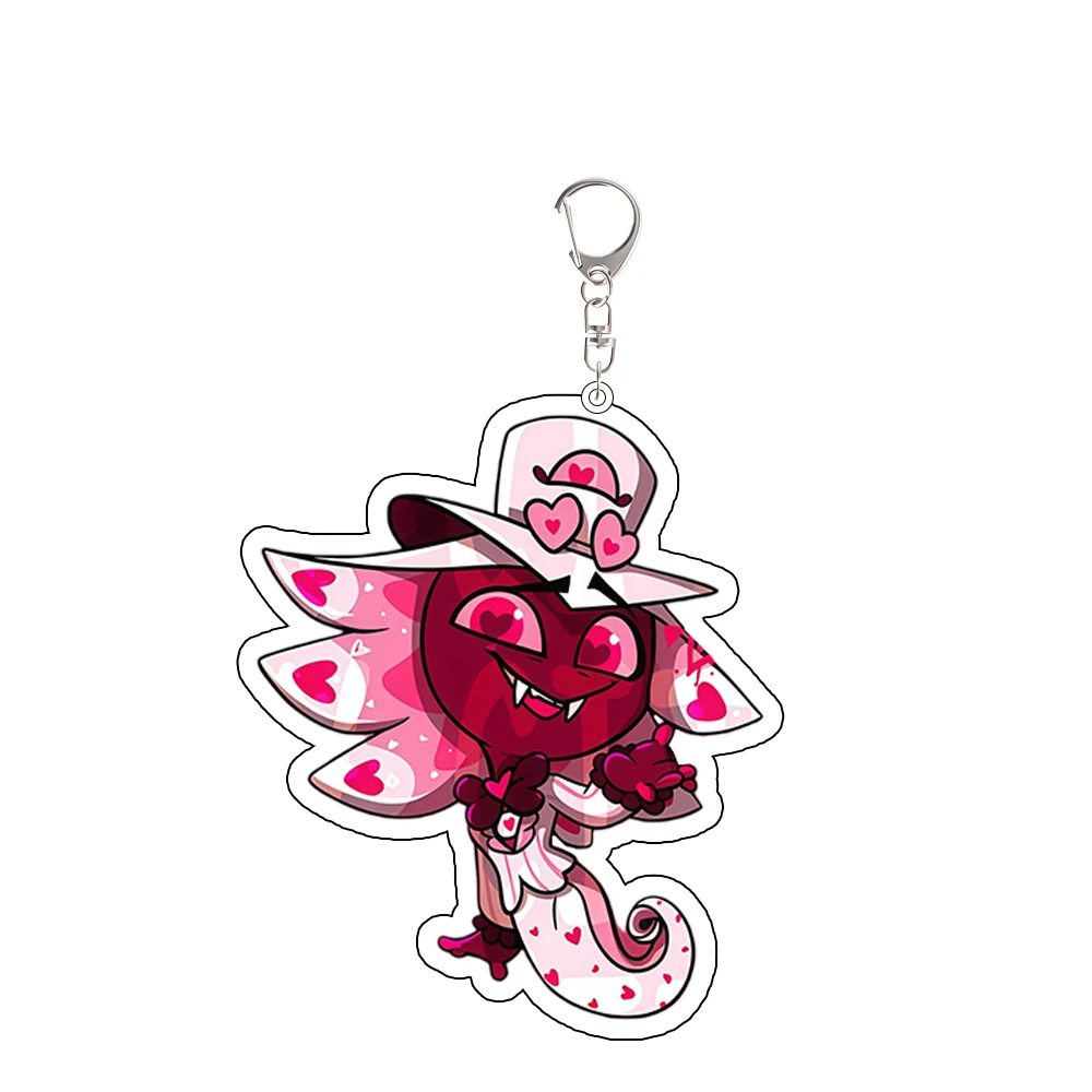 พวงกุญแจอะคริลิคของตัวละครจาก Hazbin Hotel, Helluva Boss, Vox, Angel Dust, Vaggie, Blitzo ของที่ระลึกสำหรับเพื่อน ของตกแต่งกระเป๋า