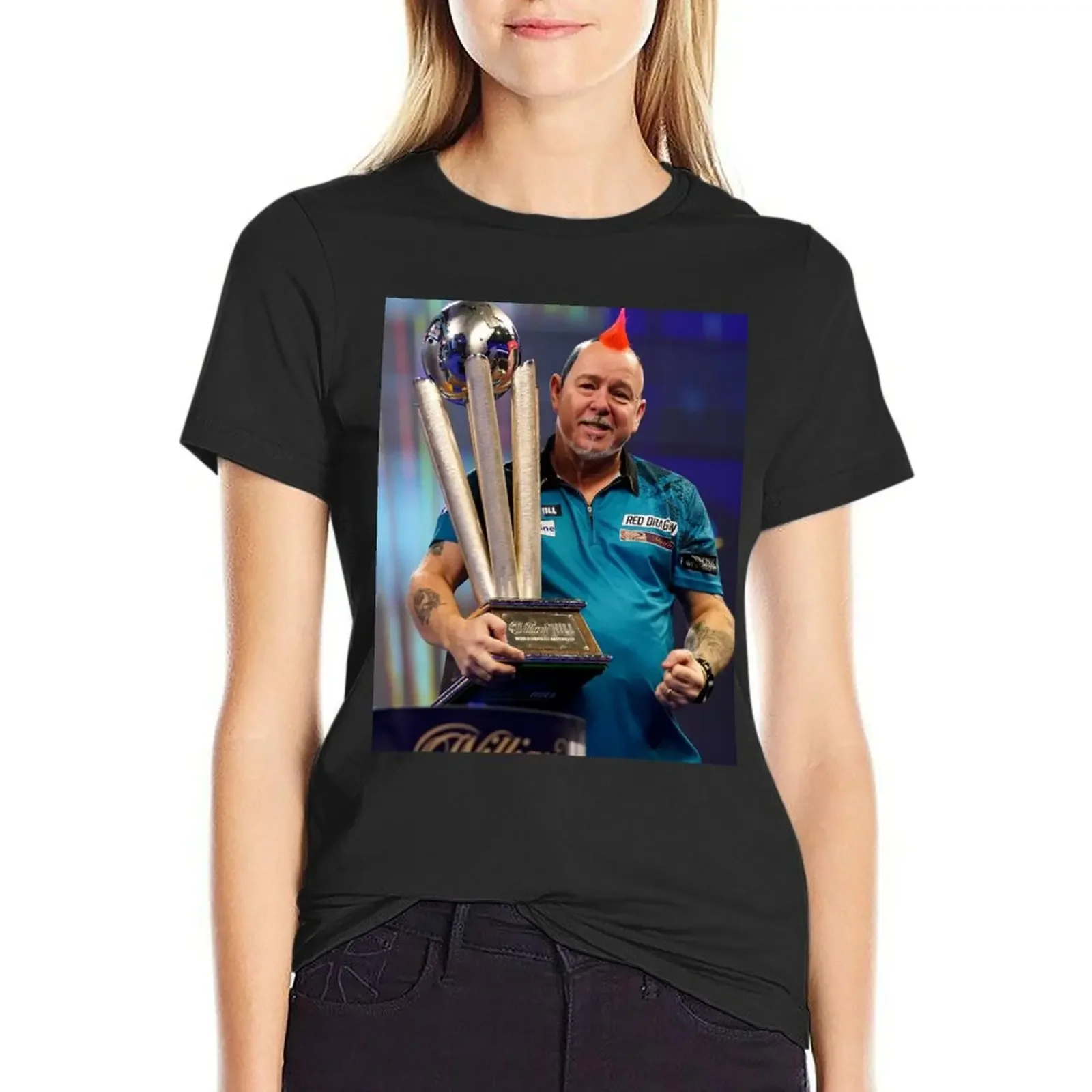 

The Best Man Ever The King Peter Wright Dart World Champion T-Shirt summer top vintage tops for Women