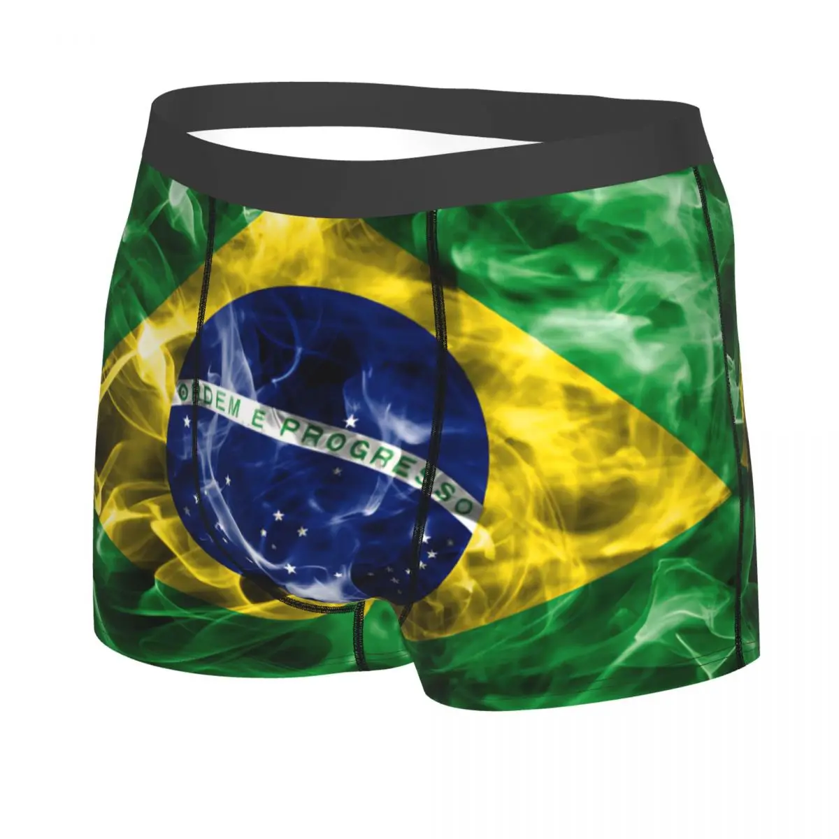 Custom Brazil Flag Brazilian Flag Underwear Men Breathbale Boxer Briefs