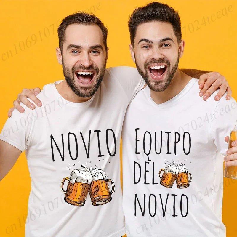 Evg Future Team Groom Best Man T Shirt Spanish Boyfriend Single Farewell Bachelor DDS Party Tees Beer Graphic Wedding Y2k Tops