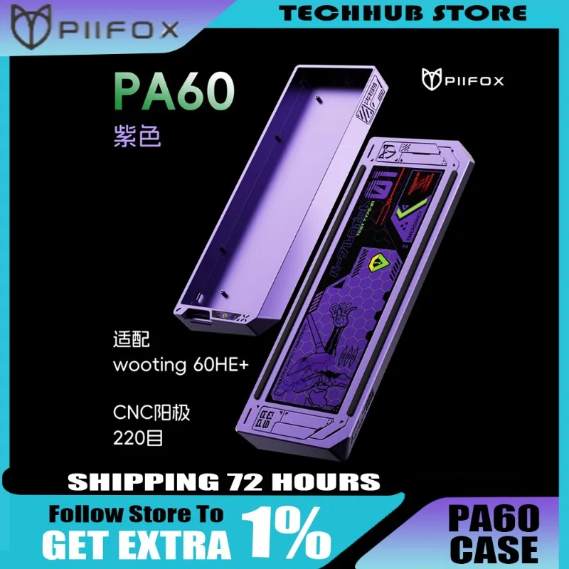 

PIIFOX PA60 Case Suitable for WOOTING 60HE+ Aluminium Alloy Madlion MAD60/GH60 60% Mechanical Keyboard Accessories Anime Theme