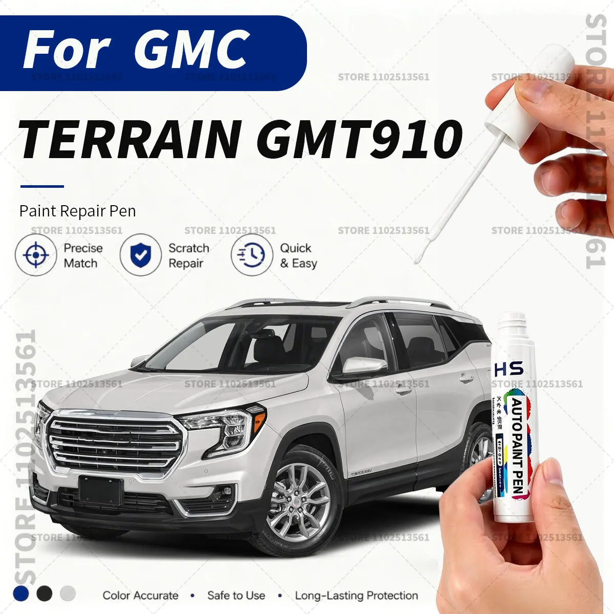 Car Touch Up Paint Pen Scratch Chip Repair Paint For GMC TERRAIN GMT910 desert sand summit white ebony twilight volcanic red