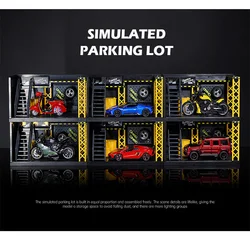 1:24 1:32 Scale Lighting Parking Lot Assembly Toy DIY Scene Collection Display Diecast Alloy Model Car Garage Toy Gift