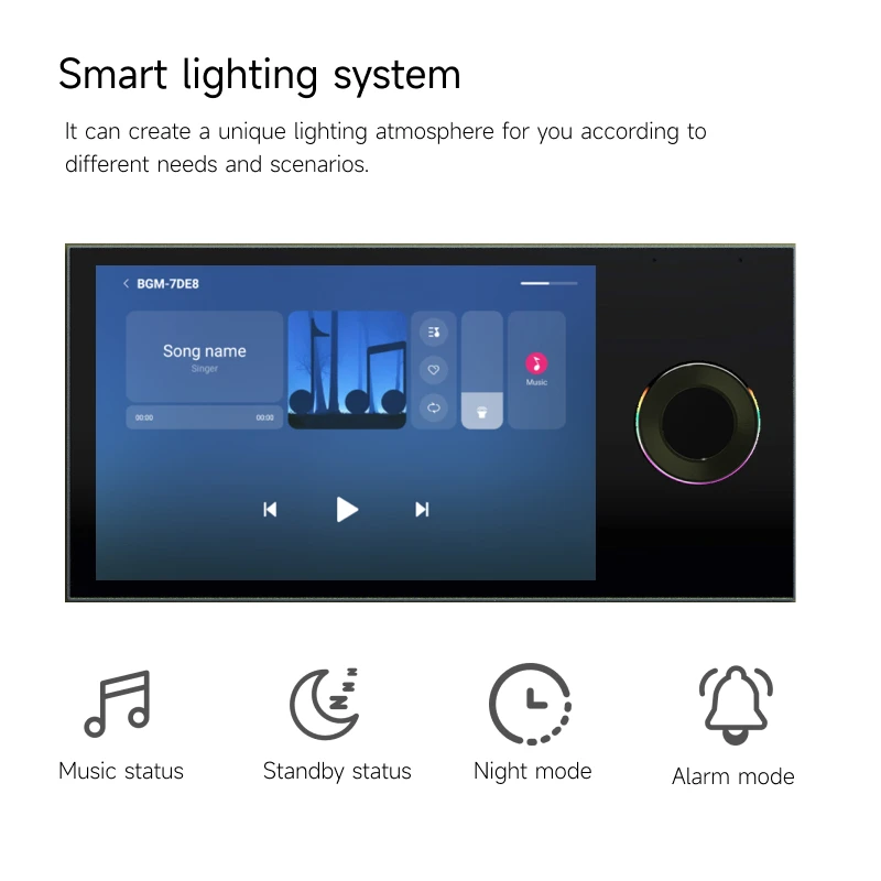 Tuya Intelligent Home Automation Wall Switch 8 inch Knob Control Panel Access Zigbee RS485 Two-Way Relay for Lighting Control