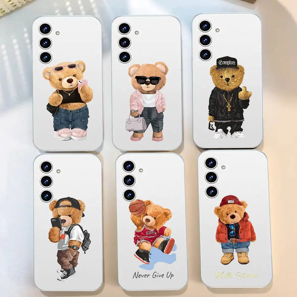 

Teddy Bear Phone Case For Samsung Galaxy A52 A12 A51 S21 Edge S22ULTRA S23 S24 S20LITE Plus Ultra Transparent Cover