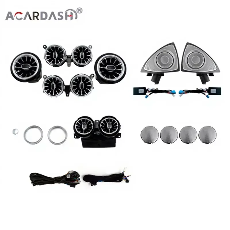 For Bens E Class W213 Car Rear Front Turbine Air Vent Rotary Treble Speaker Ambient Light Atmosphere Light Kit