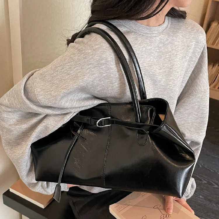 

2026 New Korean Simple High-end Tote Bag Femininity Versatile Commuting Single Shoulder Armpit Large Capacity