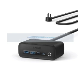 Anker Phantom Black USB C Desktop Charger Station 7-in-1 Portable Travel Outdoor Power Strip Box