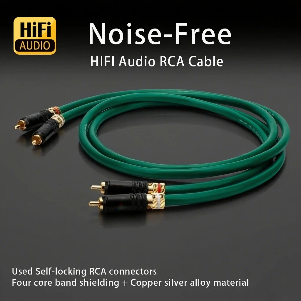 Preffair RCA Cable Copper-Silver Mixed Weaving RCA Interconnect Cable Audiophile Preffair Gold Plate RCA Plug Audio Cable