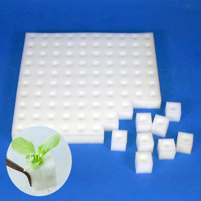 100pcs/sheet Hydroponic plant Sponge Garden Cultivation Seedling Soilless Culture Planting tools Vegetables Nursery Pots trays D