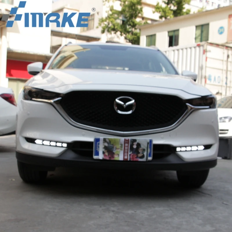 

2Pcs LED Daytime Running Lights For Mazda cx-5 cx5 cx 5 2017 2018 2019 2020 2021 2022 fog lamp DRL with turn signal night blue